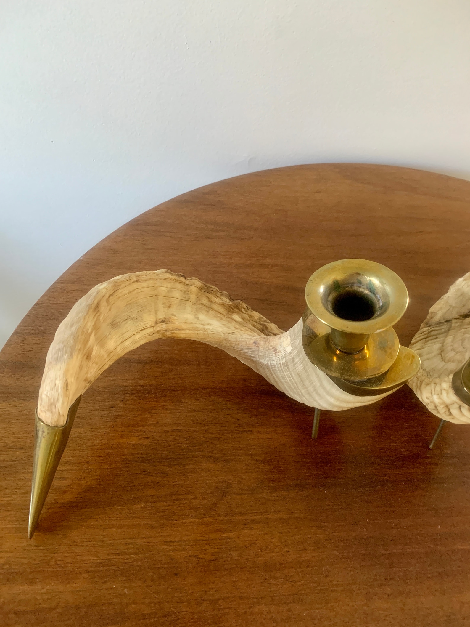 Mid20th Century Rams Horn Candle Holders Pair Etsy UK