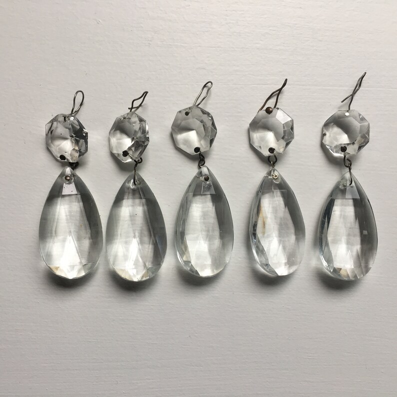 Vintage Crystal Prisms a Set of 5 Etsy