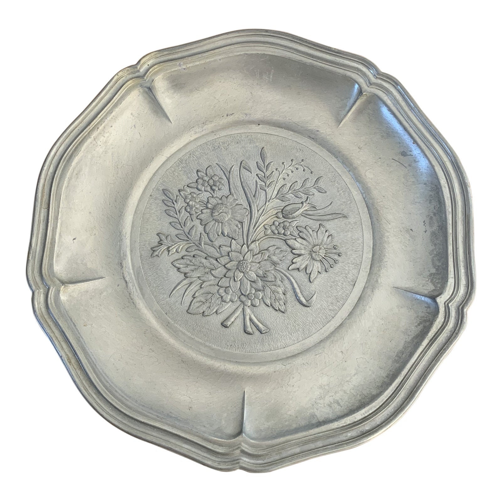 Mid 20th Century Pewter Wall Plate Etsy