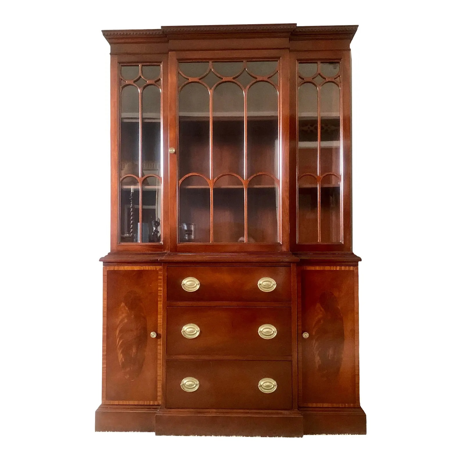 Antique Mahogany Breakfront China or Bookcase Circa Etsy Canada