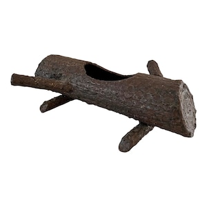 Hand Made Cast Iron Trompe l&#39;Oeil Faux Bois Log Planter