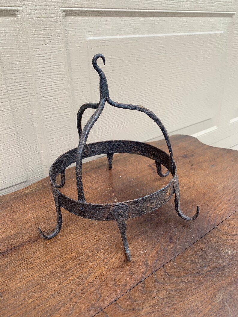Rustic Iron Rack Antique 18th Century Wrought Iron Game Rack, English Country Pot Rack ...
