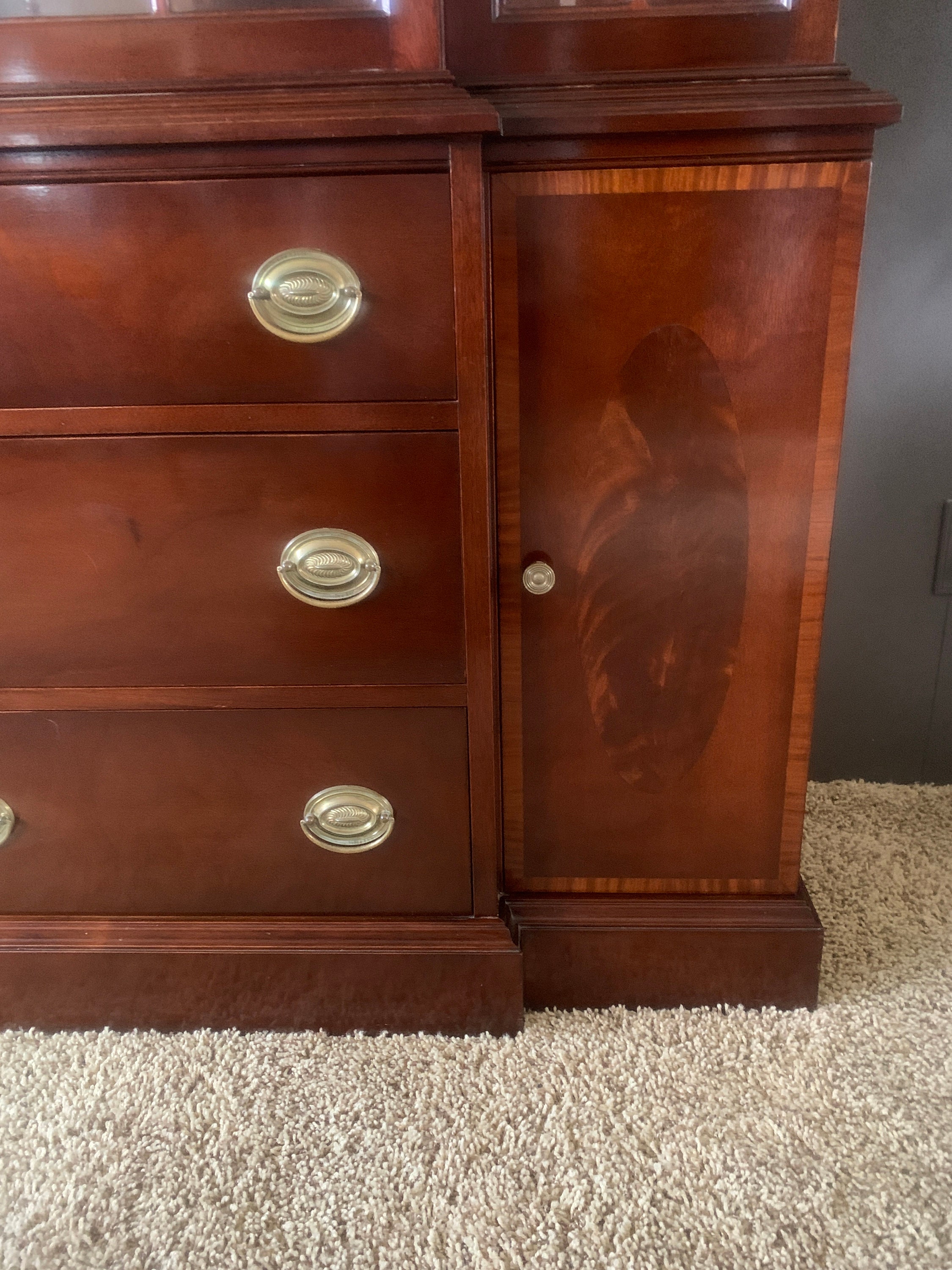 Antique Mahogany Breakfront China or Bookcase Circa Etsy Canada