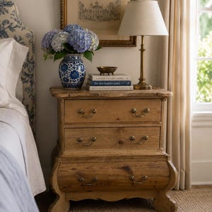 Antique Scandinavian Pine Bombay Chest of Drawers, Rustic French Country Commode, Swedish Pine Nightstand, English Country Storage Chest