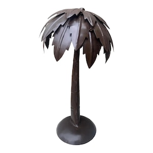 Vintage Maison Jansen Style Metal Palm Tree Table Lamp