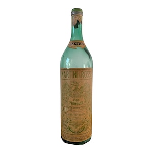 Mid-20th Century Extra Large Martini & Rossi Vermouth Glass Bottle