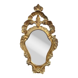 Italian Rococo Baroque Gilt Wood Mirror