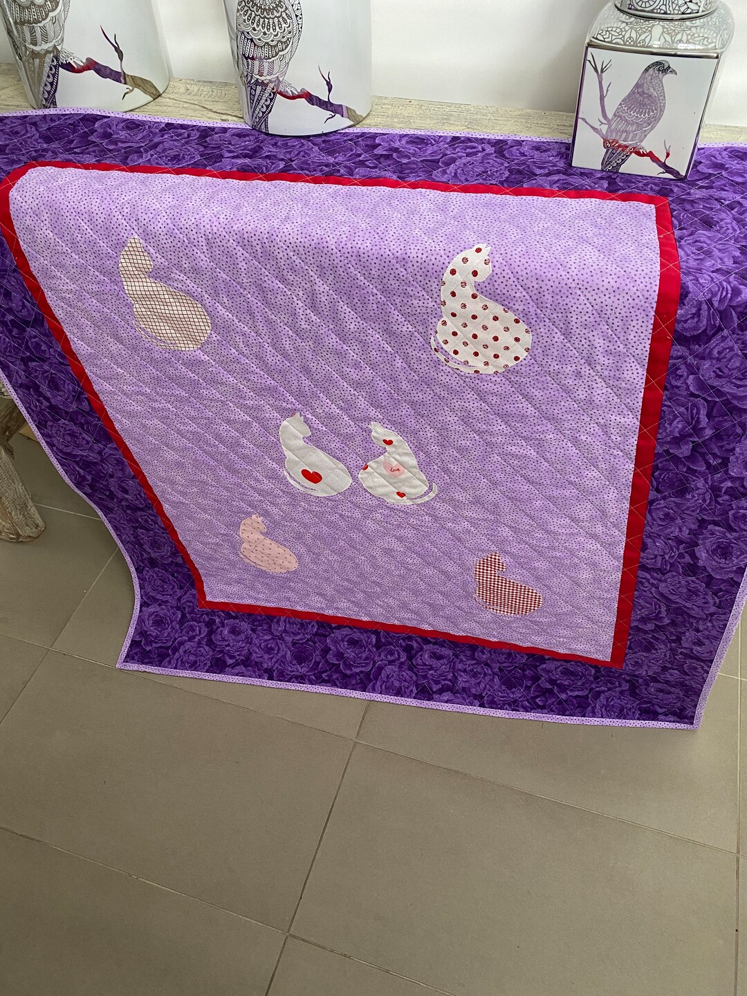 SALE Cat Themed Cotton Lap Quilt Etsy Australia
