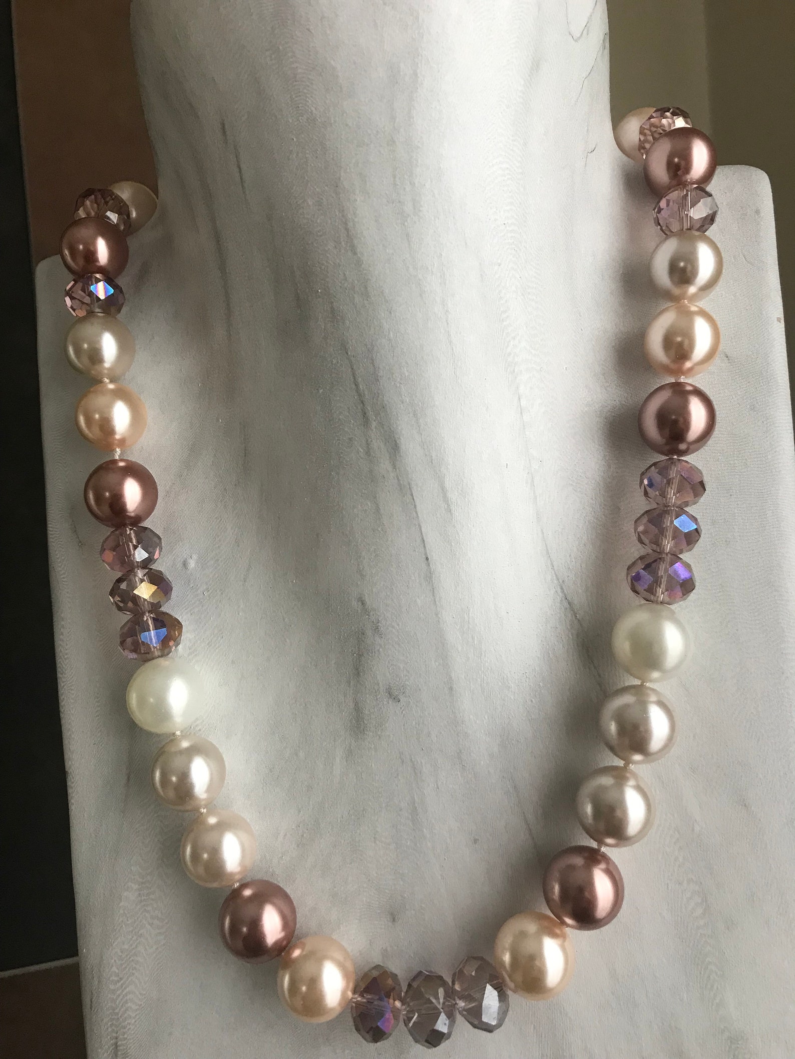 Pearls Hand Knotted Silk Thread 14 MM Pearls 10 MM Faceted Etsy