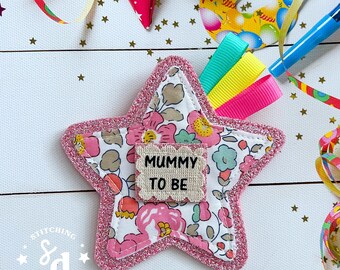 Mummy To Be Badge, Liberty Baby Shower Badge, Baby Shower Gift