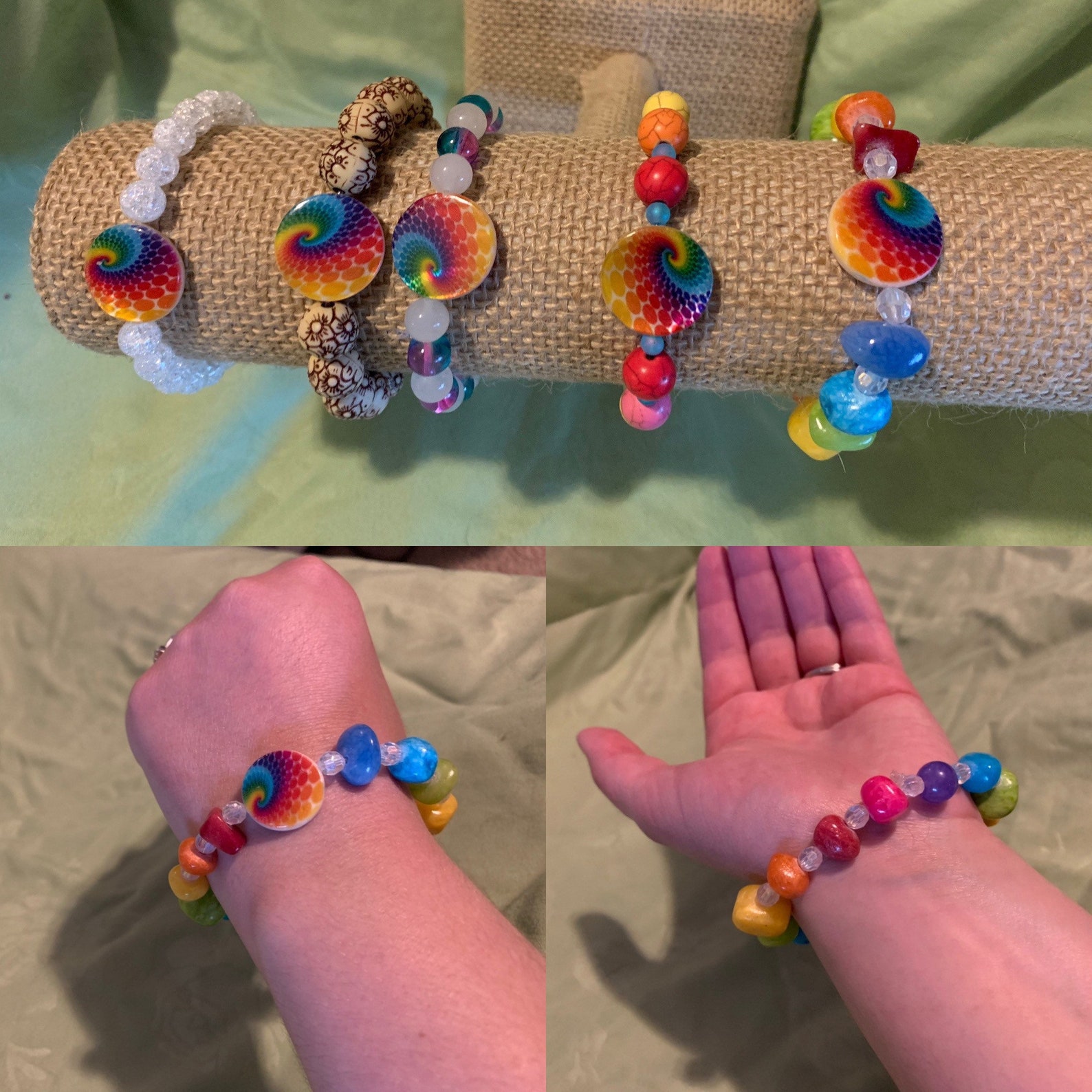 Rainbow swirl bracelets | Etsy