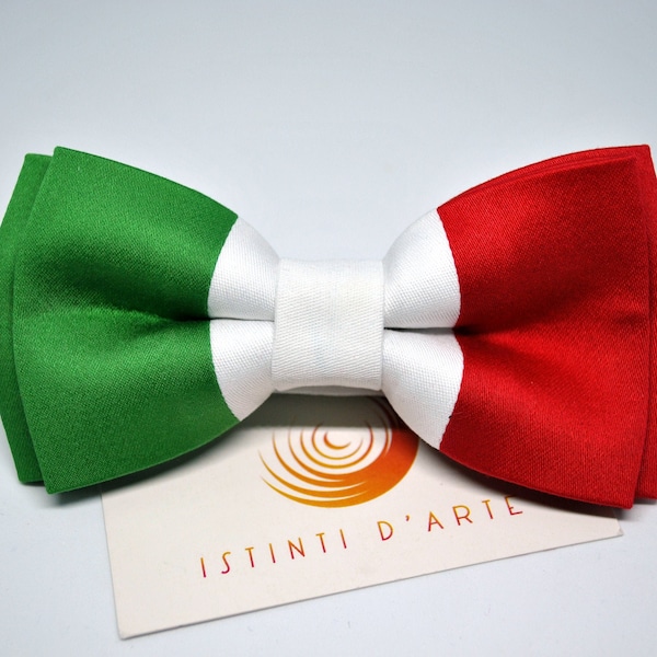 Man or child bow tie with Italian flag, tricolor bow tie, gift ideas for men, accessories for men, for him, original accessories