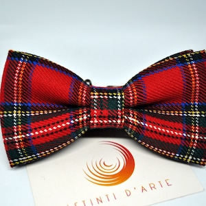 Red and blue tartan man or child bow tie, tartan bow tie, gift ideas for men, accessories for men, for him, original accessories