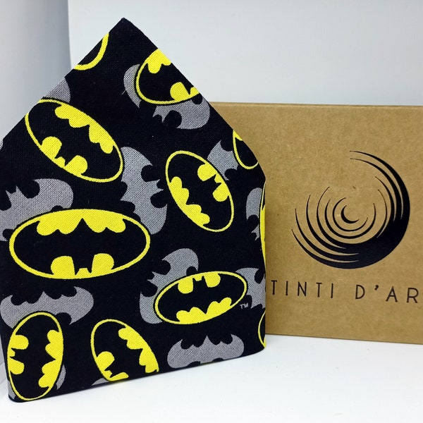 Fazzoletto da taschino Batman, idea regalo per uomo, accessori per uomo, pochette uomo, pochette, fazzoletto uomo, Batman, supereroi
