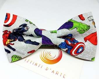 Bow tie man / child superheroes, gift idea for men, accessories for men, for him, superhero bow tie, men or children's bow tie, superheroes