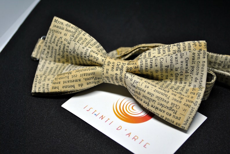accessories for men Bow tie and handkerchief set in fantasy newspaper clippings bow ties for men or children for him gift idea for men