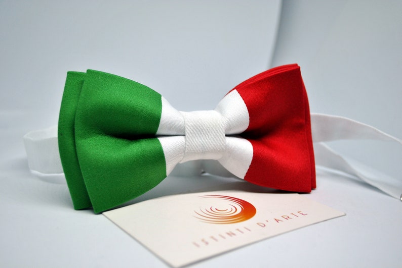 Papillon uomo o bambino bandiera italiana,papillon tricolore, idee regalo per uomo, accessori per uomo, per lui, accessori originali immagine 4