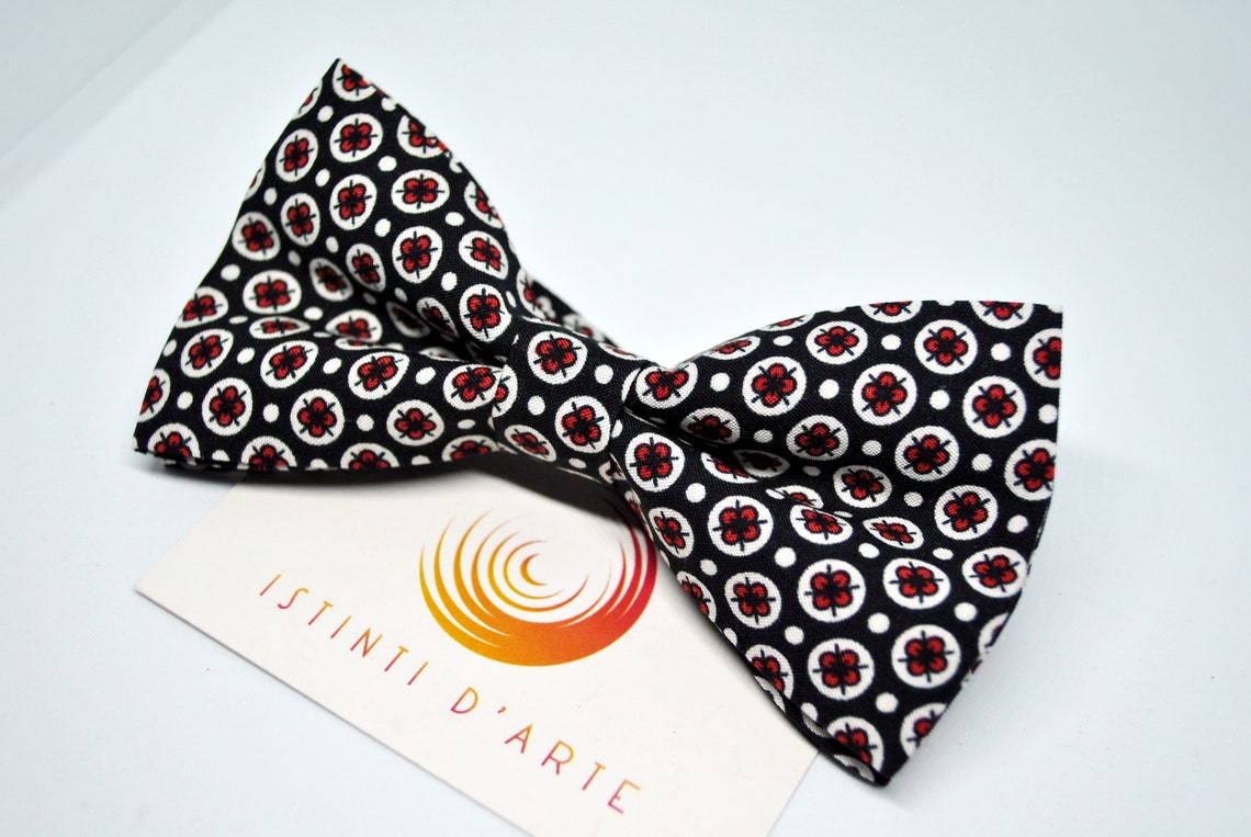 TigerTie papillon di seta - antracite argento a pois mit costola
