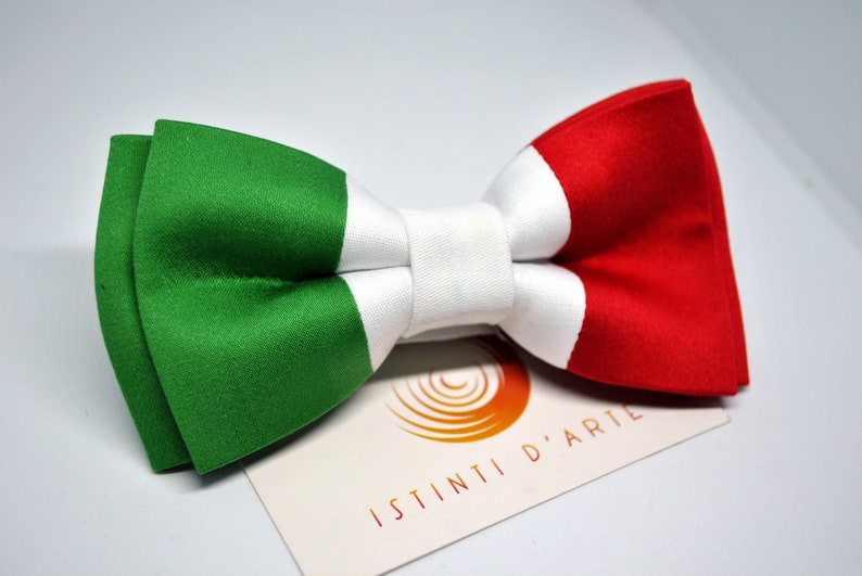 Papillon uomo o bambino bandiera italiana,papillon tricolore, idee regalo per uomo, accessori per uomo, per lui, accessori originali immagine 5