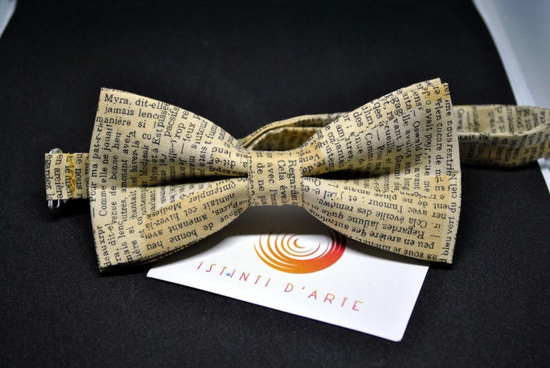 accessories for men Bow tie and handkerchief set in fantasy newspaper clippings bow ties for men or children for him gift idea for men