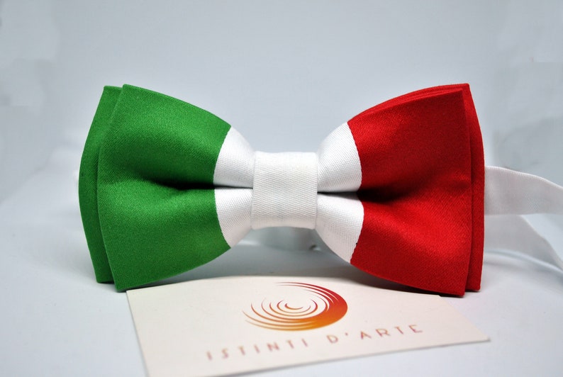 Fliege mit italienischer Flagge für Herren oder Kinder, Tricolor-Fliege, Geschenkideen für Männer, Accessoires für Männer, für ihn, originelle Accessoires Bild 3