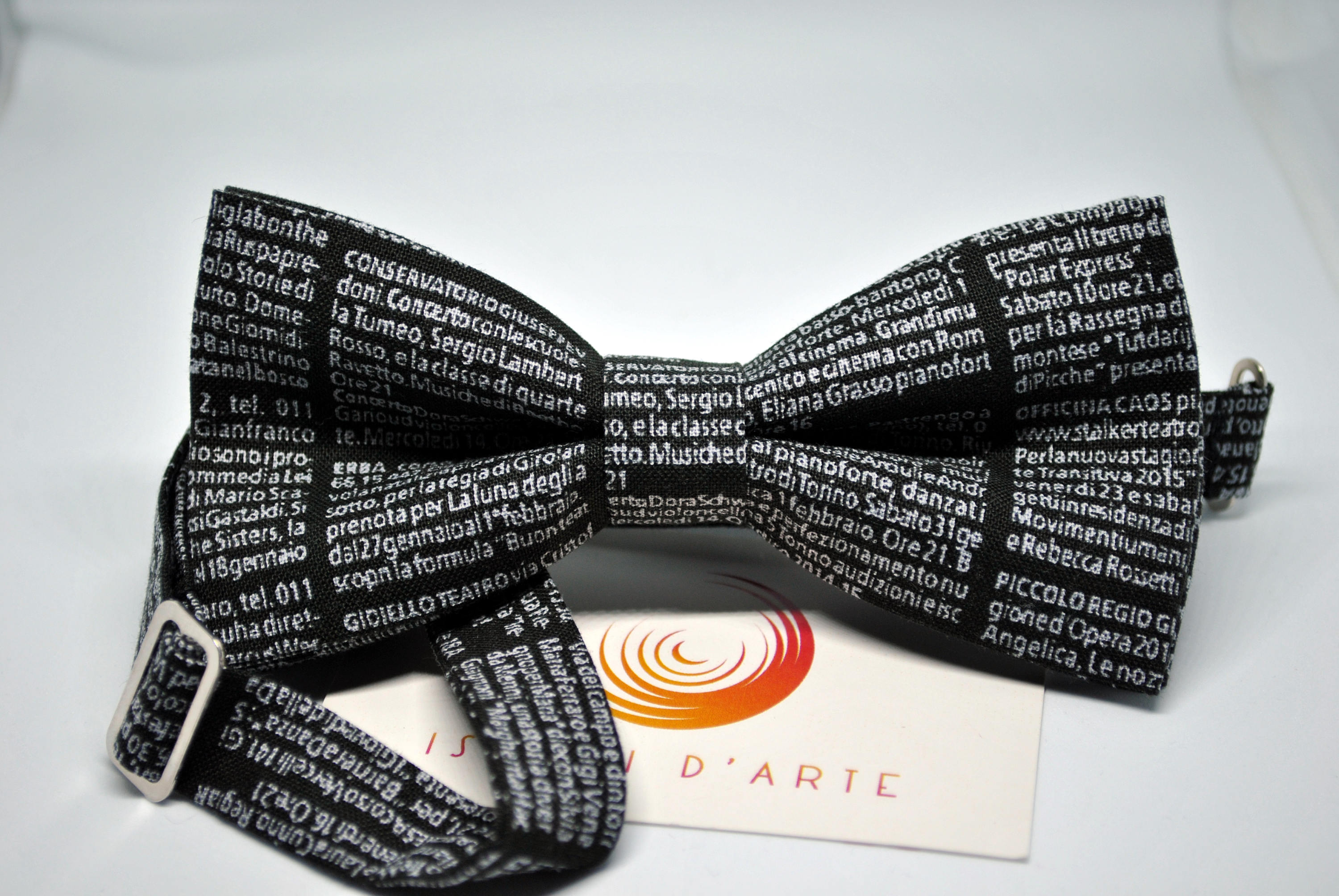 Handmade Bow Tie for Men Made up of Black Cotton Fabric With White 