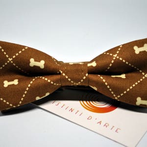 Brown Handmade bow tie for men with small bones