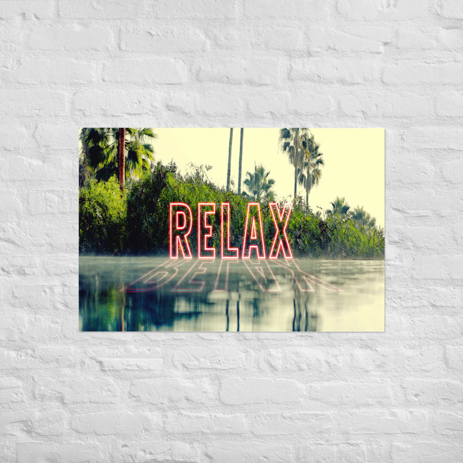 Relax Print Relax Art Relaxing Gift Relax Neon Sign Print Etsy