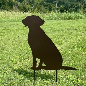 Powder Coated Metal Labrador Retriever Dog Yard Art- Pet Memorial Pet Decor Gift-Chocolate Lab Garden Decoration- Dog Mom Gift for Her Him