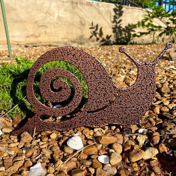 Metal Snail Yard Art- Spring Summer Garden Decoration- whimsical garden art- Landscape Decorations Plasma Art-Animal Art- Insect Art. Gift