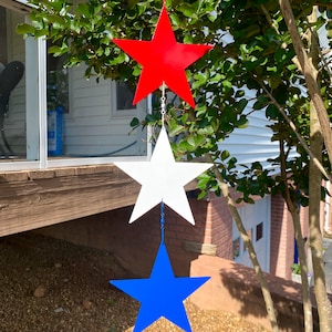 Red, White, and Blue Patriotic Wind Spinner- Powder Coated USA Flag Outdoor Decor- Unique Garden Decoration