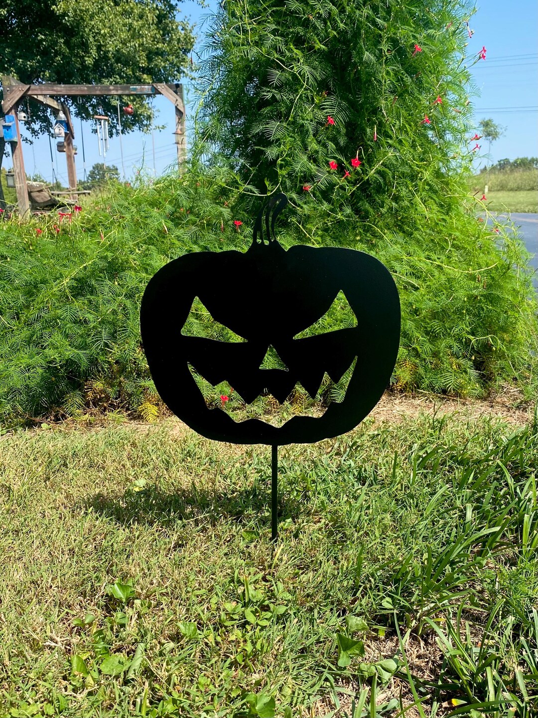 Halloween Metal Jack-o-lantern Pumpkin Yard Art Fall Decor Spooky ...