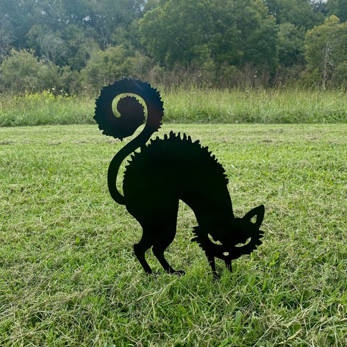 Black Cat Halloween Yard Art Halloween Yard Decor Etsy