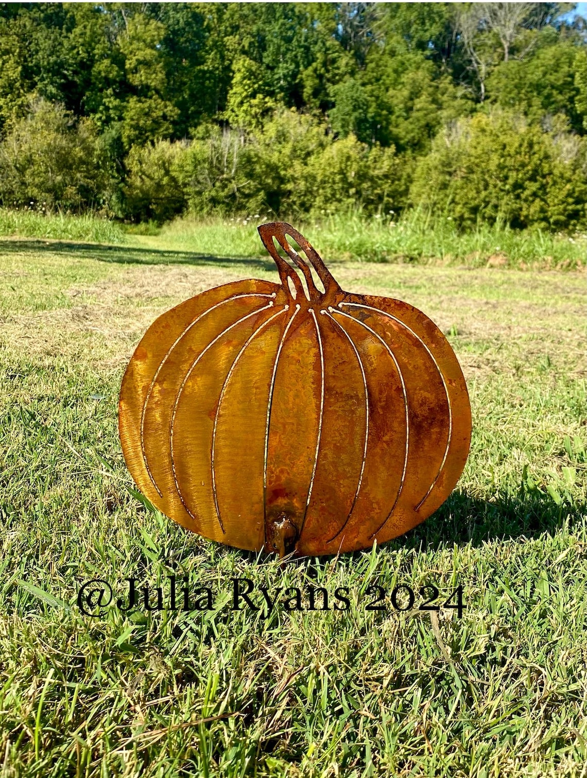 Rustic Metal Pumpkin Fall Yard Art- Halloween Garden Decoration - Etsy