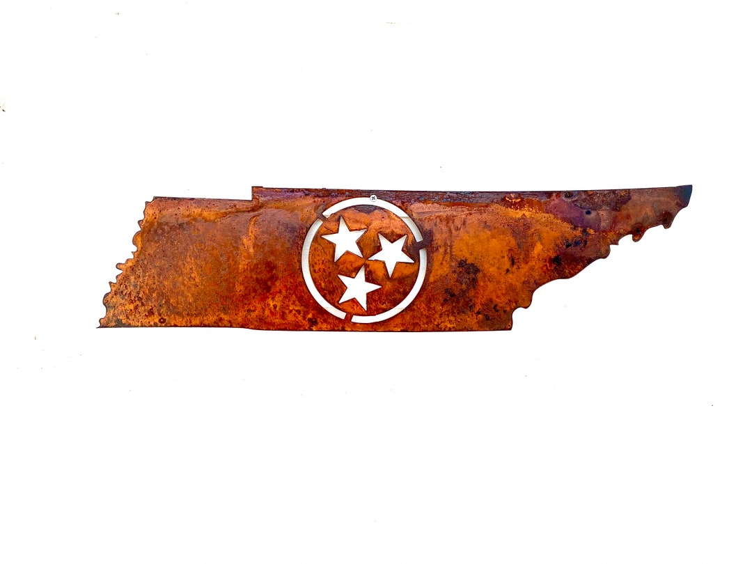 Rustic Tennessee. Sign Rustic Metal Tri-star Tennessee Sign- UT Football Decor- State Wall ...