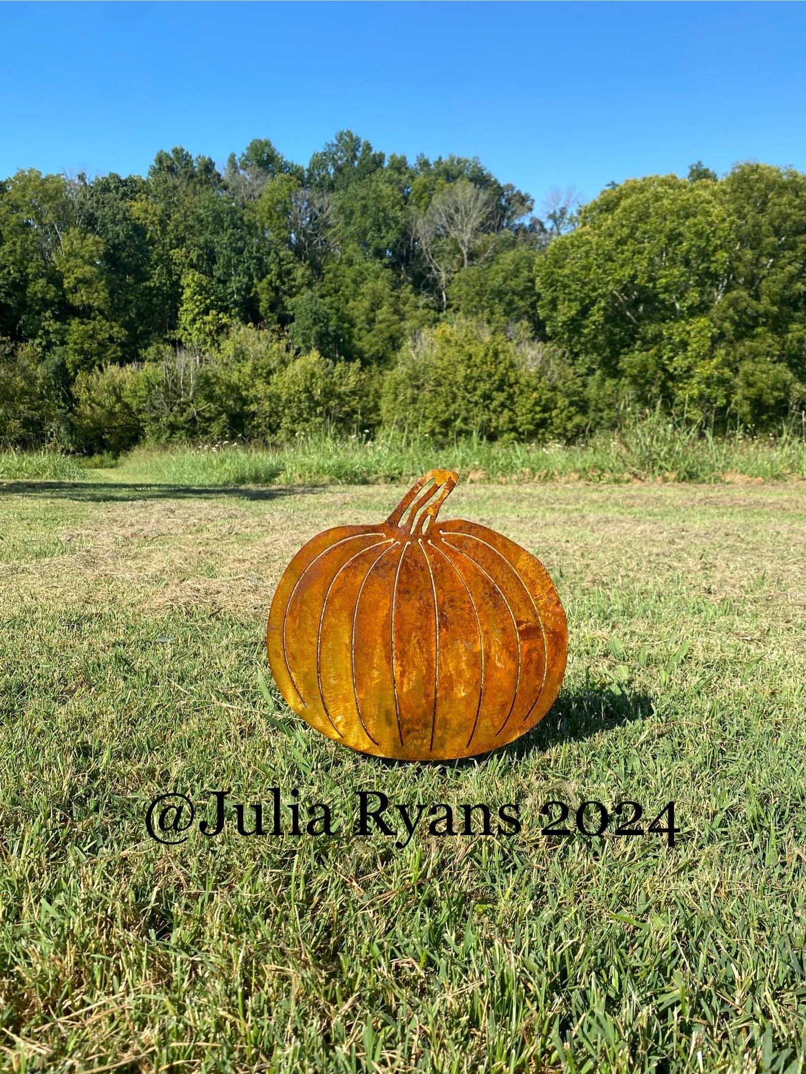 Rustic Metal Pumpkin Fall Yard Art- Halloween Garden Decoration - Etsy