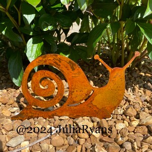 Metal Snail Shell Rustic Metal Snail Yard Art- Spring Summer Garden Decoration- Whimsical ...