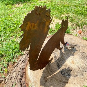 Rustic Metal Squirrel with Brackets- Tree Stump Art- Mailbox Decor- Outdoor Animal Yard Decoration- Summer Woodland Creatures Plasma Art image 4