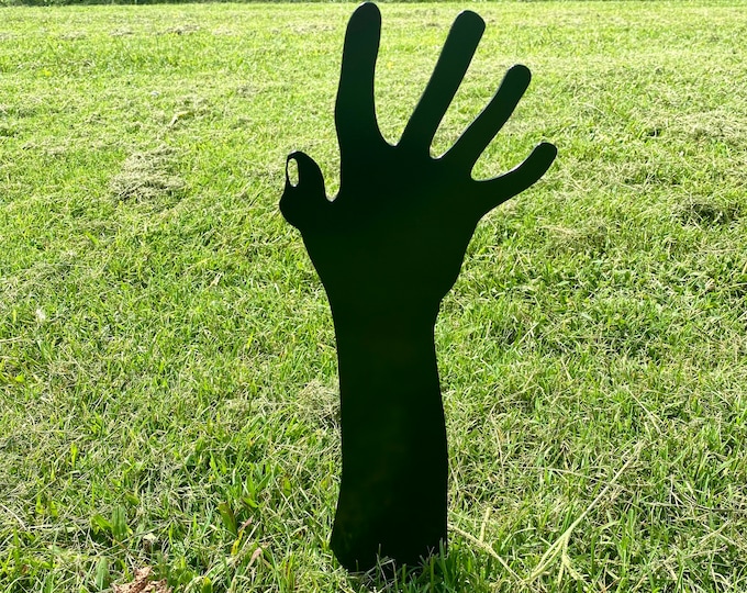 Creepy Metal Hand Coming Out of the Ground Yard Art- Halloween Decor- Funny Art- Fall Decor- Garden Decoration- Gift for Him Her- Dark Humor
