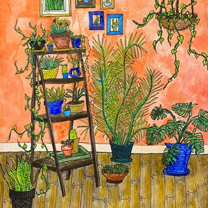 Aquarell Kunstdruck: Pflanzenglück
