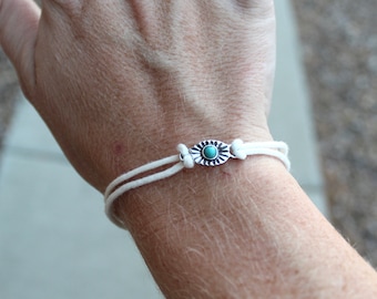 Silver and Turquoise Pendant Bracelet