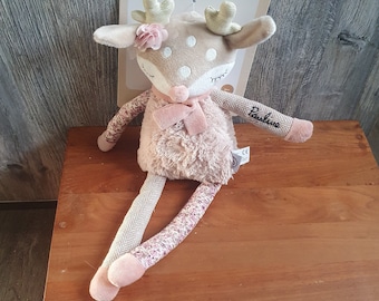 Cuddly toy deer Ella, customizable with name - hand embroidered - gift for a birth or birthday-Bieco, special gift