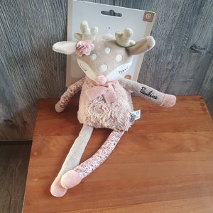 Cuddly toy deer Ella, customizable with name - hand embroidered - gift for a birth or birthday-Bieco, special gift