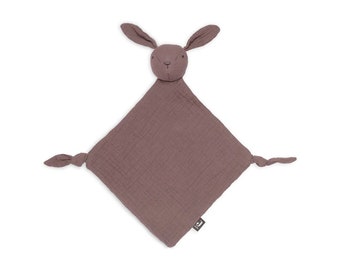 Personalisiertes Schmusetuch Bunny Ears - Hasen Ohren, hand aufgestick, Geschenk zur Geburt oder Geburtstag - Jollein, beige, braun, grau