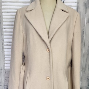 Vintage Kor-Bay Wool Cashmere camel colour ladies Coat. UK Size 16