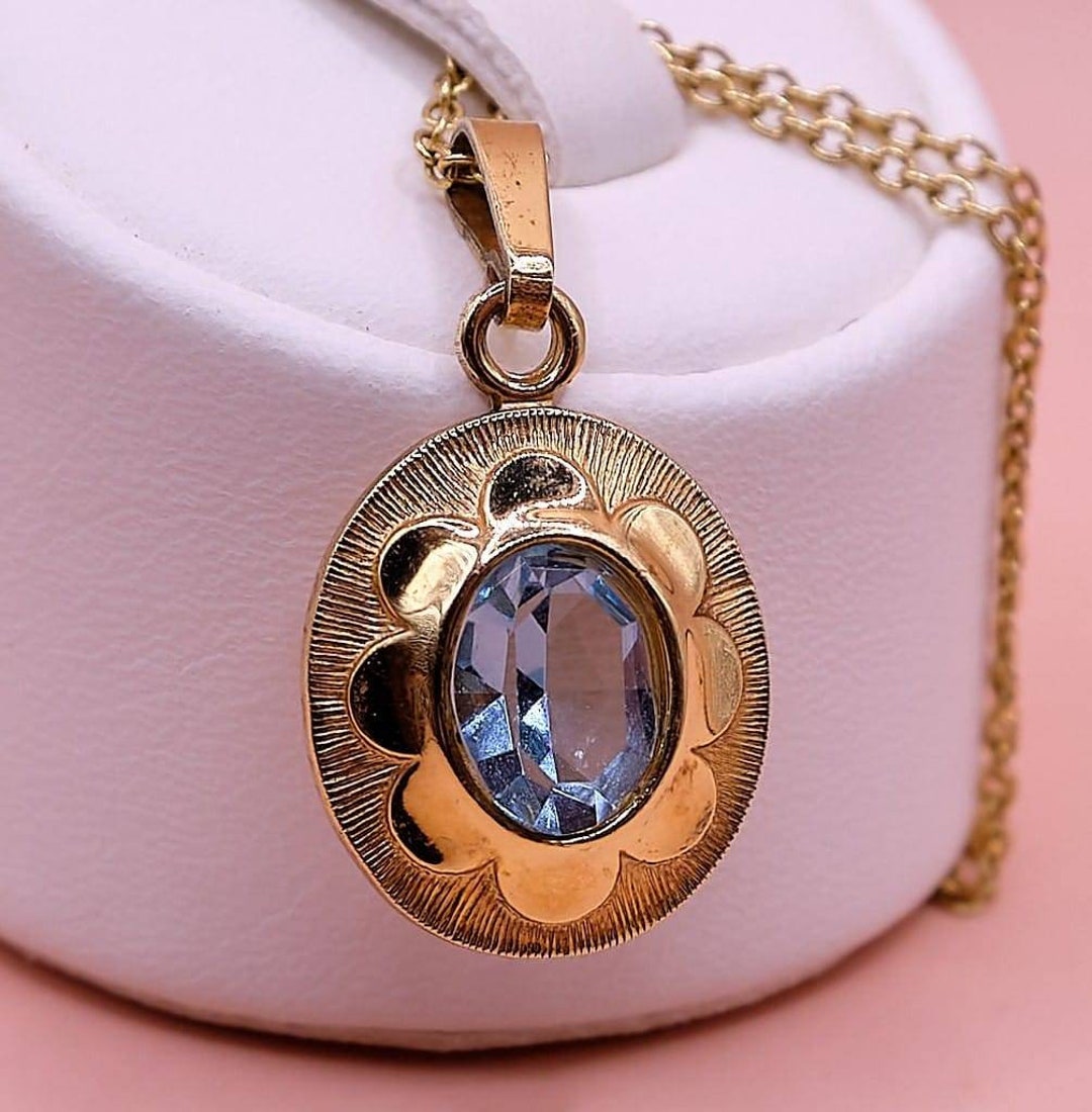Vintage Andreas Daub Rolled Gold/gold Plated Faceted Blue - Etsy