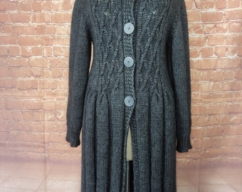 Vintage Cocogio Made in Italy knee length cardigan, mohair, wool, acrylic mix wool jacket UK Size 12, USA 8