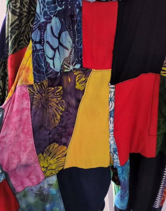 Colourful patchwork hippy dungarees,  Bohemian ov… - image 9