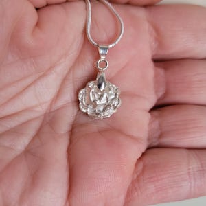 Handmade Unique Solid Silver Rose Pendant on 925 Silver Chain.