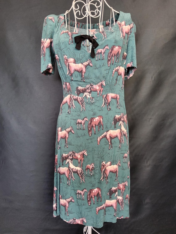 Vintage 1990s Cath Kidston Green Dress With Horse Pattern. UK Size 8 - Etsy  Canada